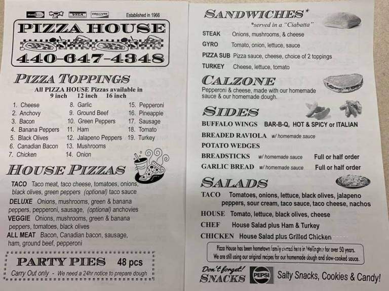 Pizza House - Wellington, OH menu_pic