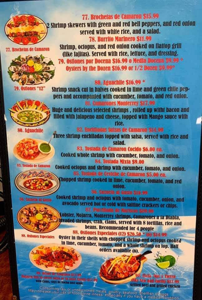 El Zarandeado - Woodburn, OR menu_pic