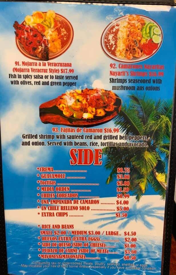El Zarandeado - Woodburn, OR menu_pic
