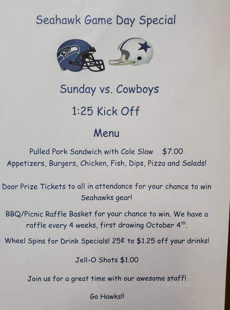 Menu of Buckley Eagles Club in Buckley, WA 98321