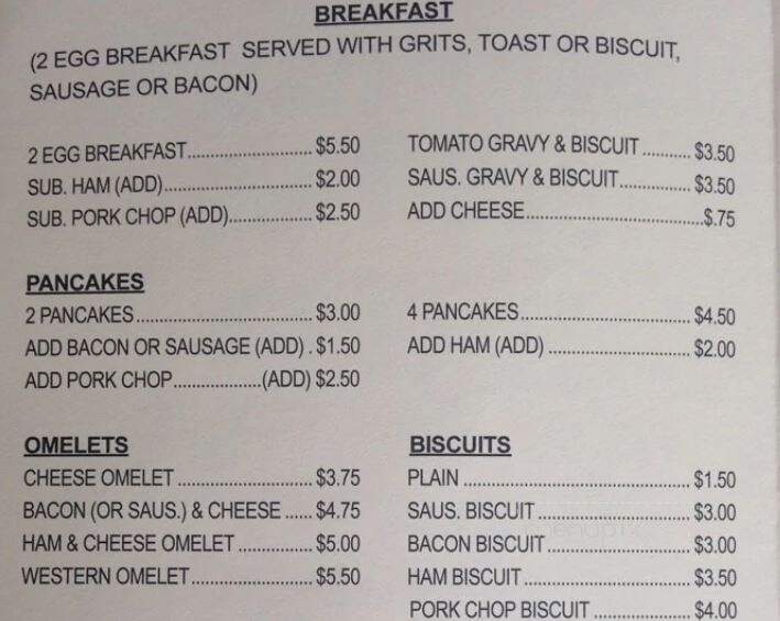 George's Old Time Bar-B-Que - Brewton, AL menu_pic
