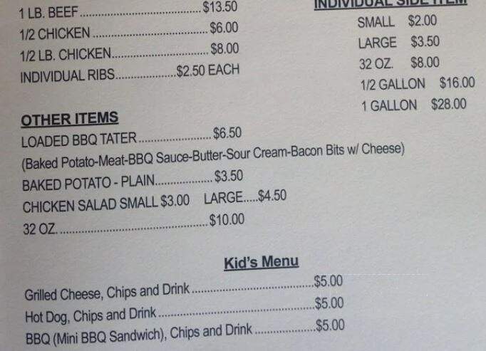 George's Old Time Bar-B-Que - Brewton, AL menu_pic