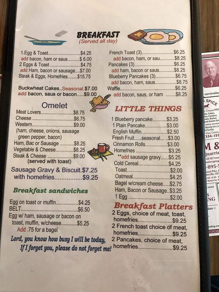 Little Sandy's - Oakland, MD menu_pic