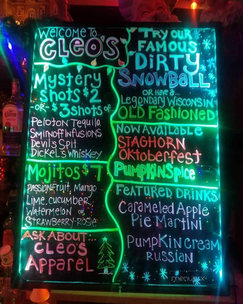 Cleo's Brown Beam Tavern - Appleton, WI menu_pic