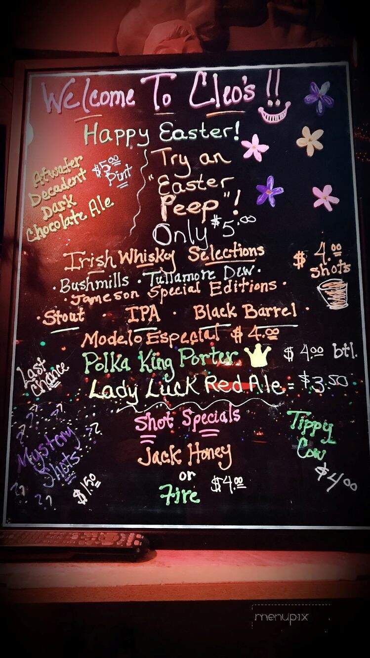 Cleo's Brown Beam Tavern - Appleton, WI menu_pic