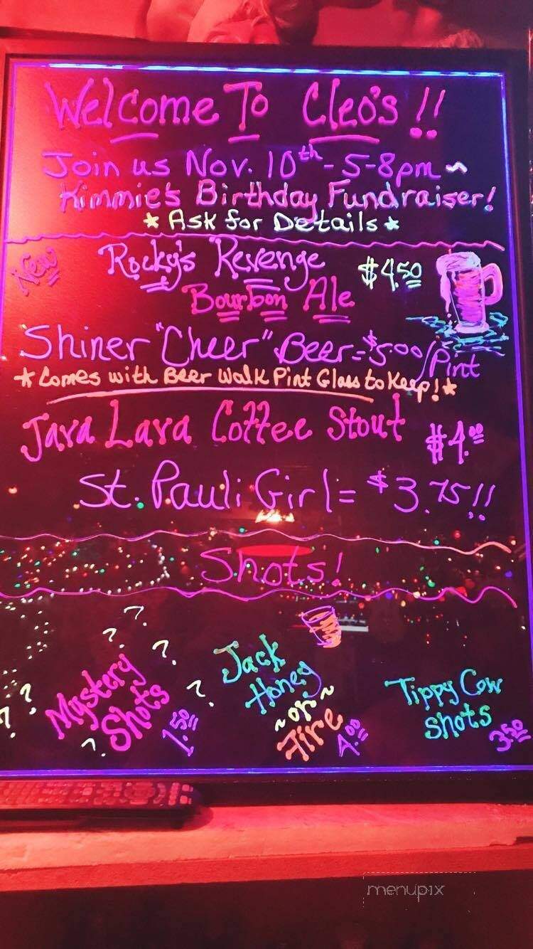 Cleo's Brown Beam Tavern - Appleton, WI menu_pic