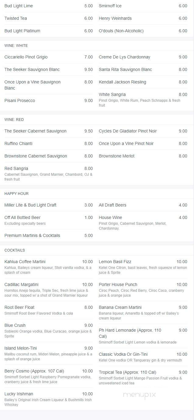 Porterhouse Bar & Grill - Sunny Isles Beach, FL menu_pic