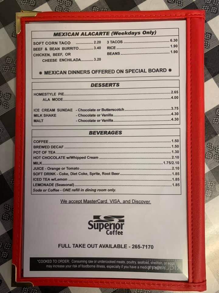 Miller's Family Restaurant - Adrian, MI menu_pic