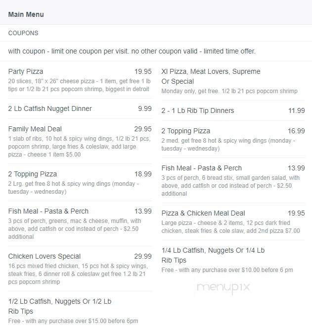 Jerry's Pizza & Barbecue - Detroit, MI menu_pic