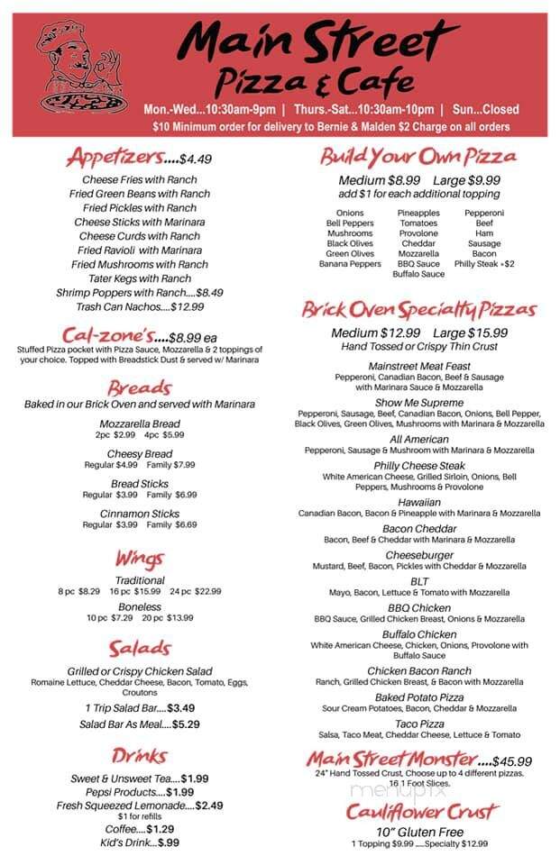 Main Street Pizza Co - Bernie, MO menu_pic