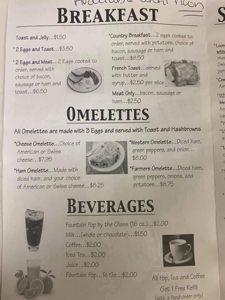 Loomis Lounge - Clare, MI menu_pic