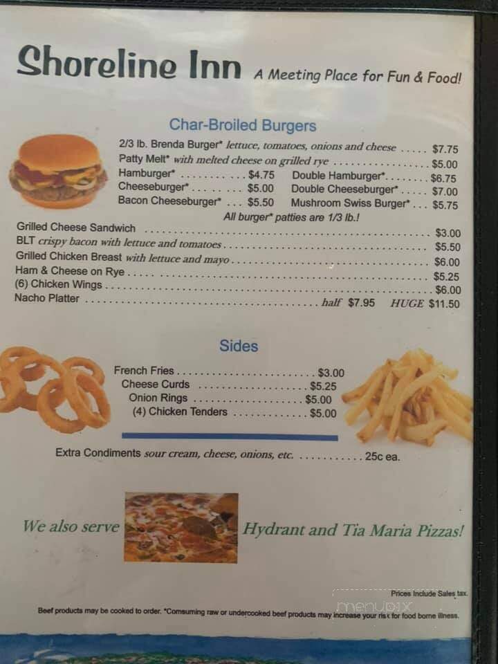 Shoreline Inn - Crivitz, WI menu_pic