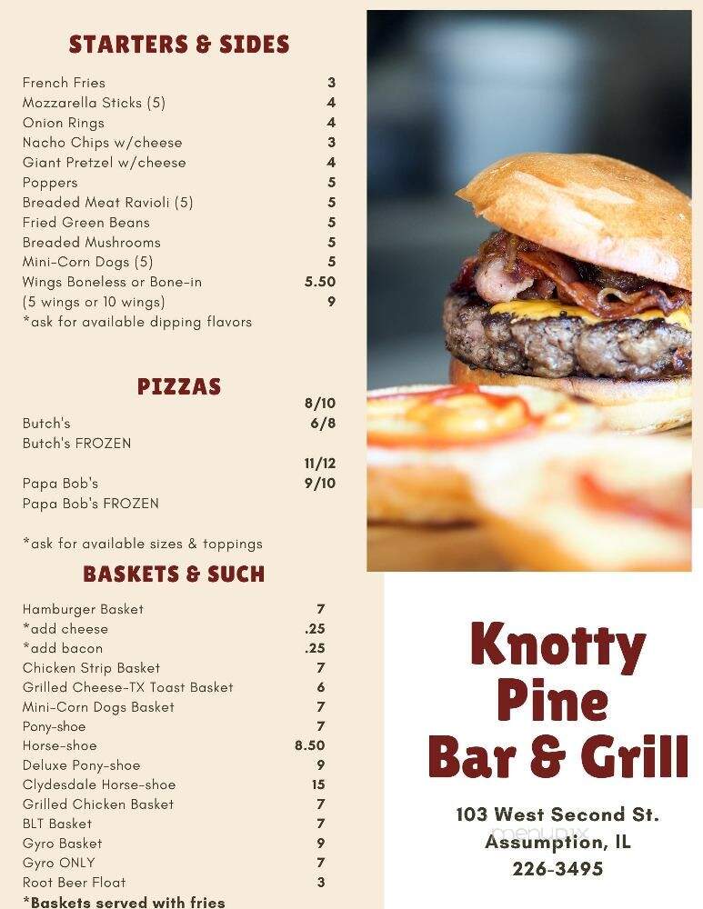 Knotty Pine Bar & Grill - Assumption, IL menu_pic