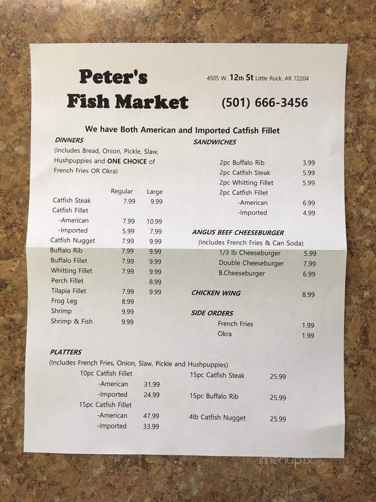 Peter Fish Market - Little Rock, AR menu_pic