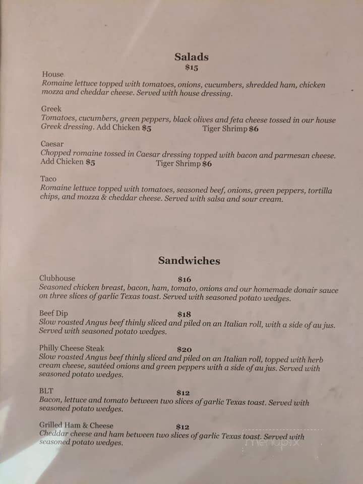 Wally's Pub & Restaurant - Elk Point, AB menu_pic