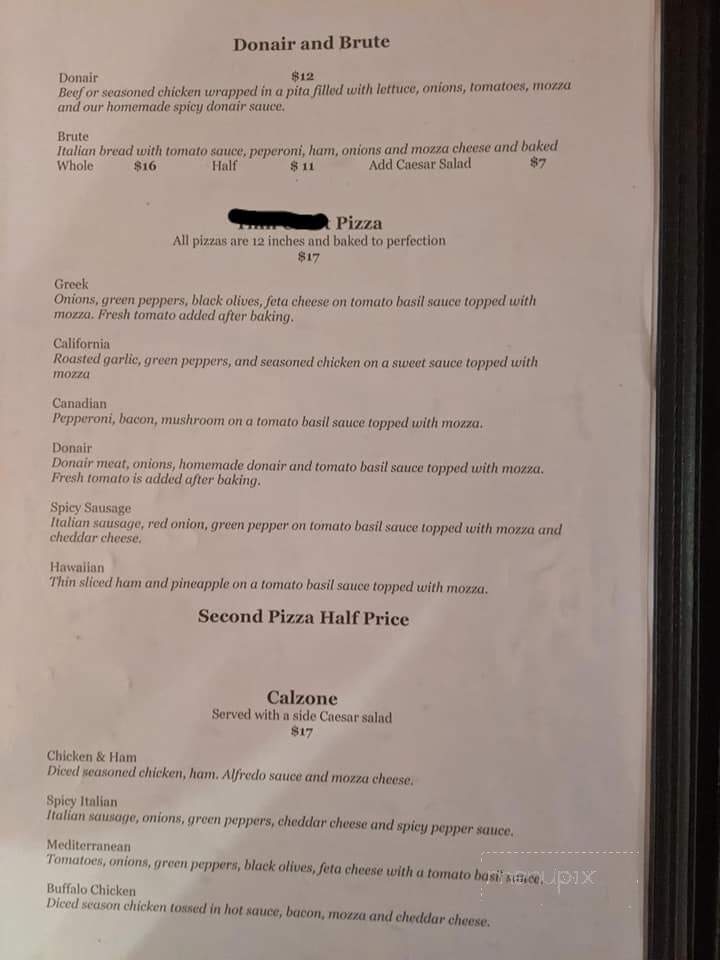 Wally's Pub & Restaurant - Elk Point, AB menu_pic