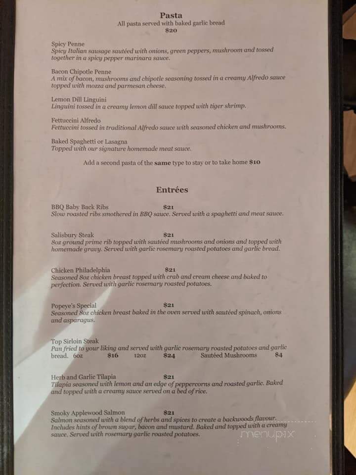 Wally's Pub & Restaurant - Elk Point, AB menu_pic