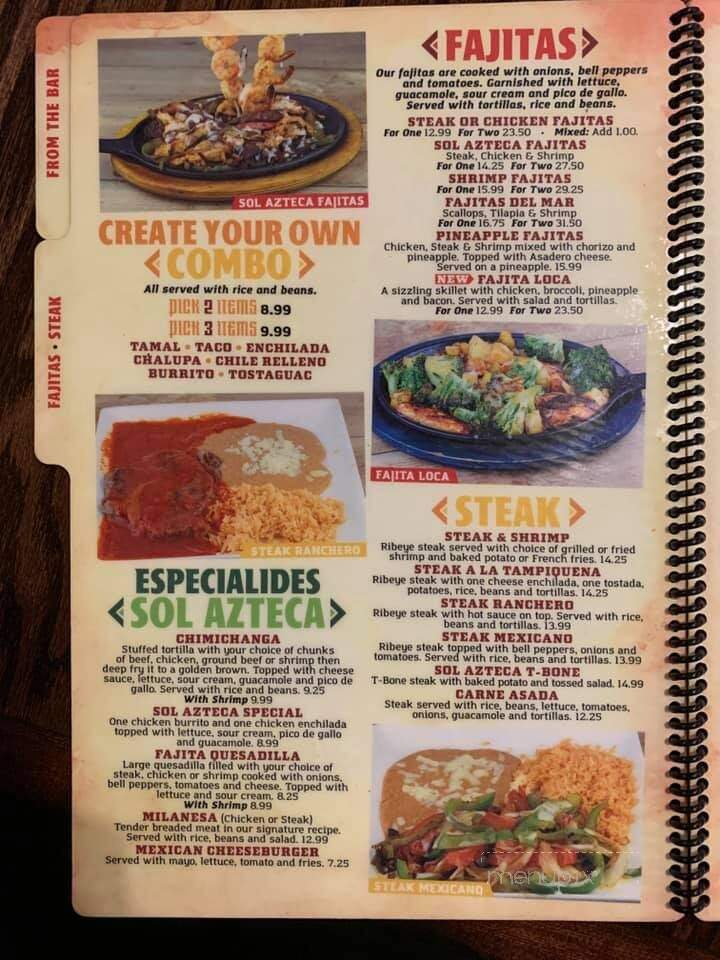 Solazteca - Russellville, KY menu_pic