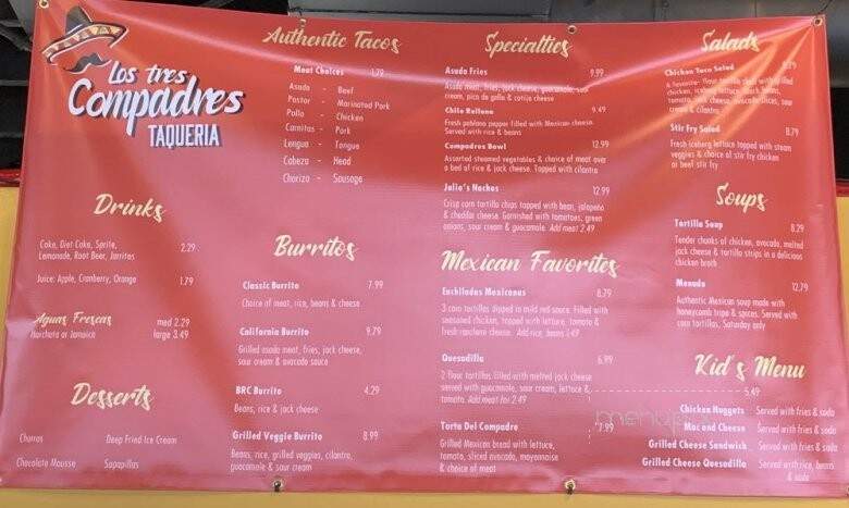 Los Tres Compadres - Kingston, WA menu_pic
