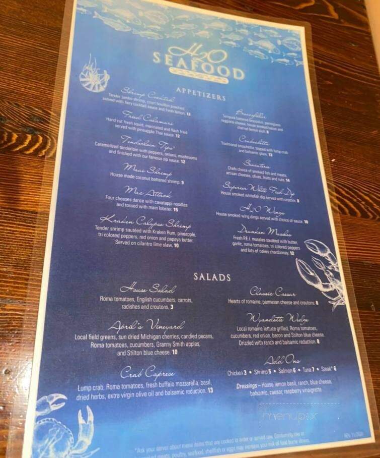 H2O Seafood - Wyandotte, MI menu_pic