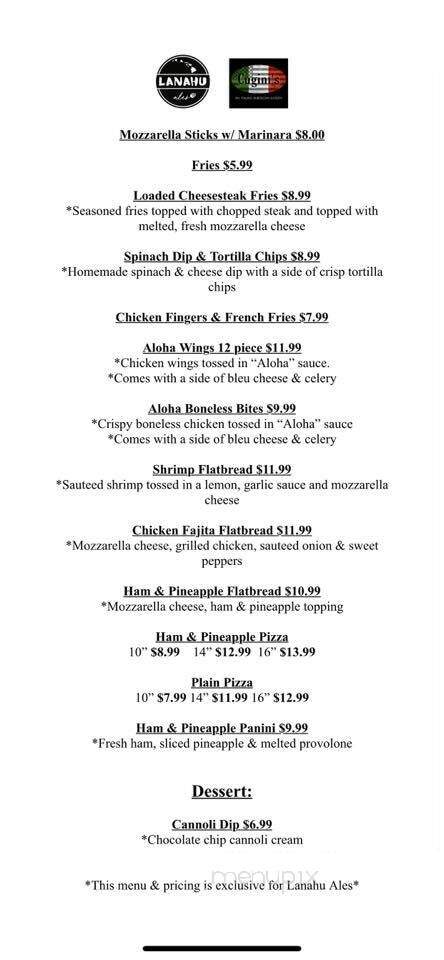 Cugini's - Mountain Top, PA menu_pic