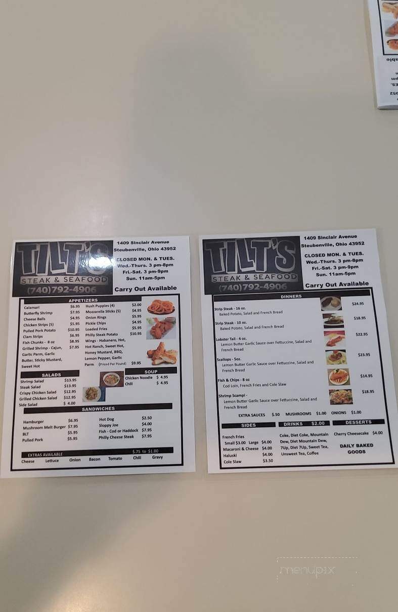 Tilts Steak and Seafood - Steubenville, OH menu_pic