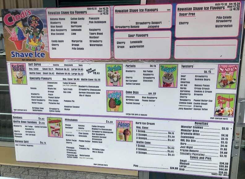 TJ's Ice Cream Shoppe - Thunder Bay, ON menu_pic
