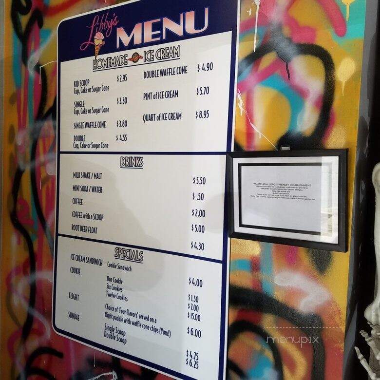 Libbys Ice Cream and Gifts - Fortville, IN menu_pic