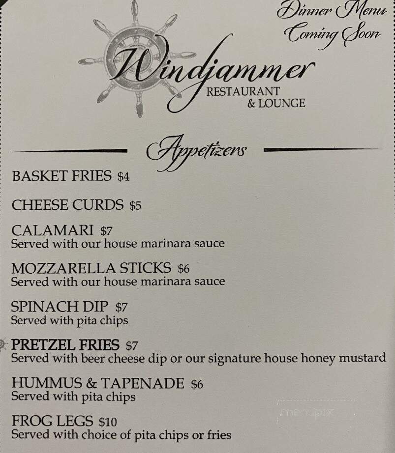 The Windjammer Marinette - Marinette, WI menu_pic