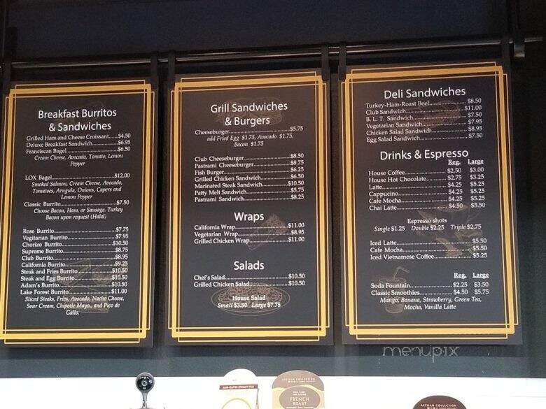 Rose Cafe - Lake Forest, CA menu_pic