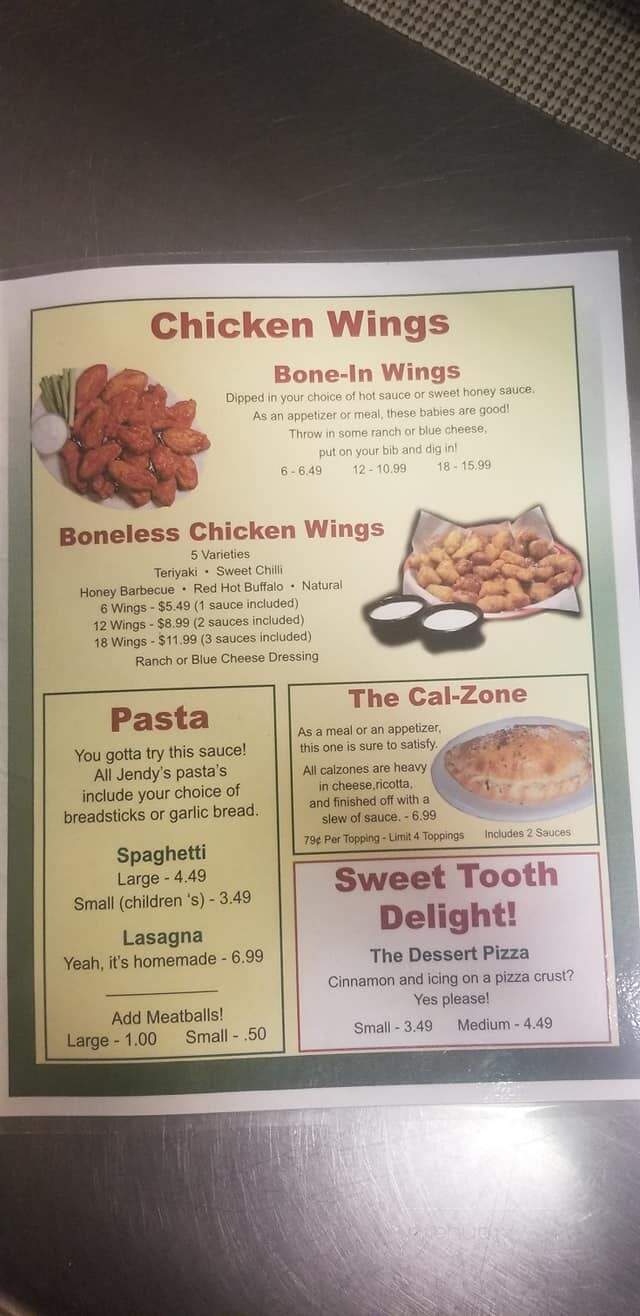 Jendy's Pizzeria - Hanover, IN menu_pic