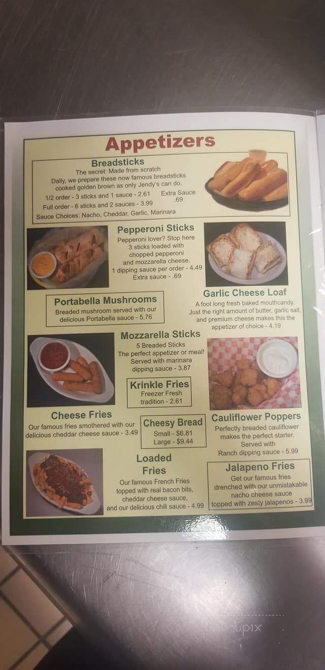 Jendy's Pizzeria - Hanover, IN menu_pic