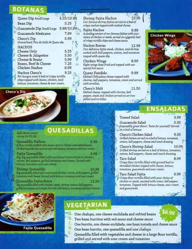 Checo's Mexican Restaurant - Ironton, MO menu_pic