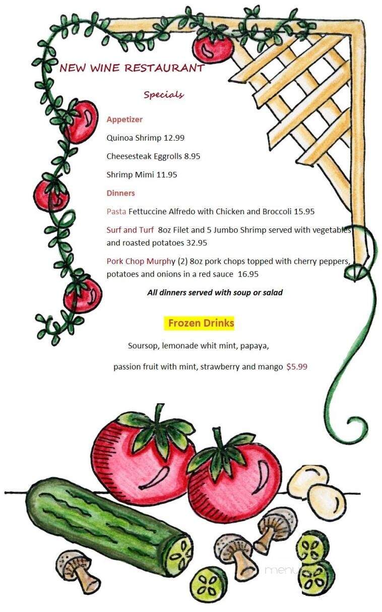 New Wine Restaurant - Freehold Township, NJ menu_pic