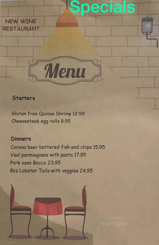 New Wine Restaurant - Freehold Township, NJ menu_pic