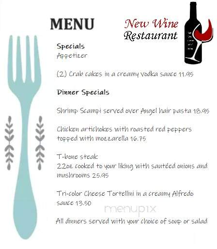 New Wine Restaurant - Freehold Township, NJ menu_pic