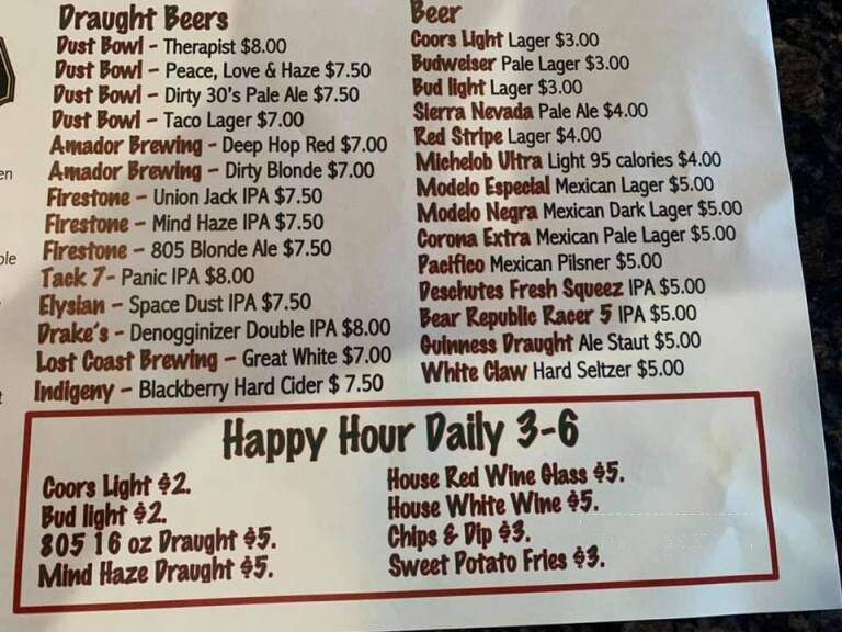 LUKA's - Jackson, CA menu_pic