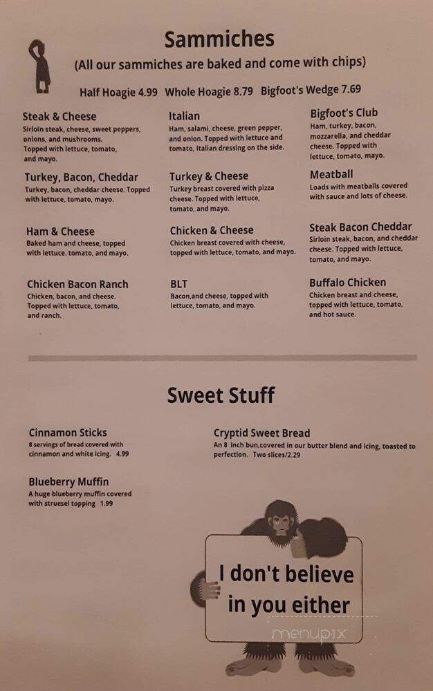 Legends & Lore Pizzeria - Madisonville, TN menu_pic