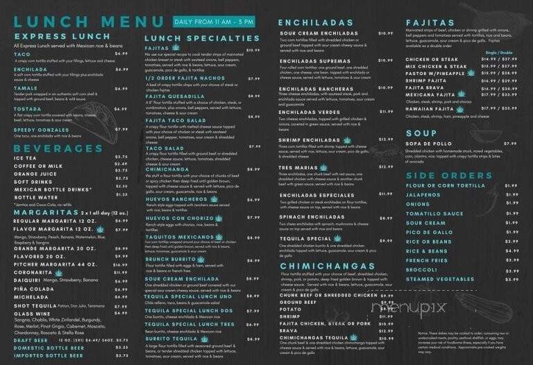 Tequila Mexican Restaurant - Pineville, LA menu_pic