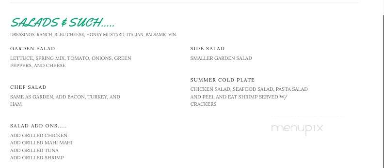 Dock House Restaurant - Beaufort, NC menu_pic