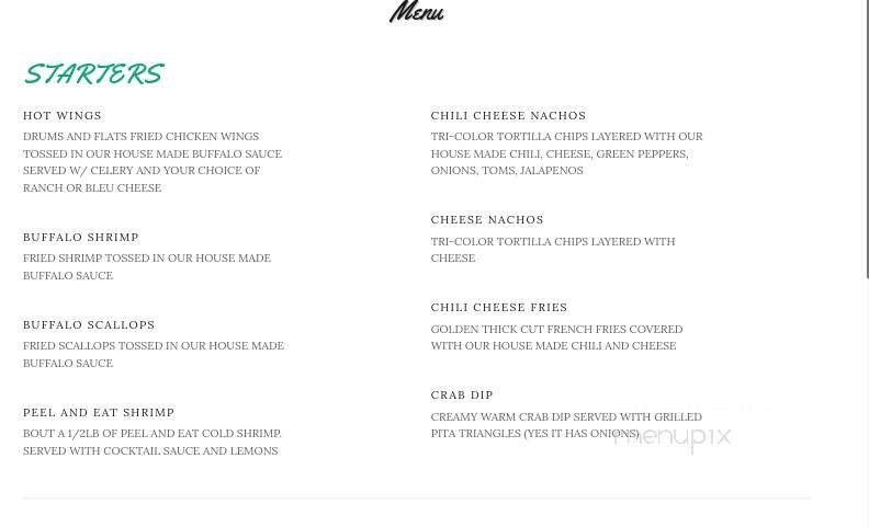 Dock House Restaurant - Beaufort, NC menu_pic