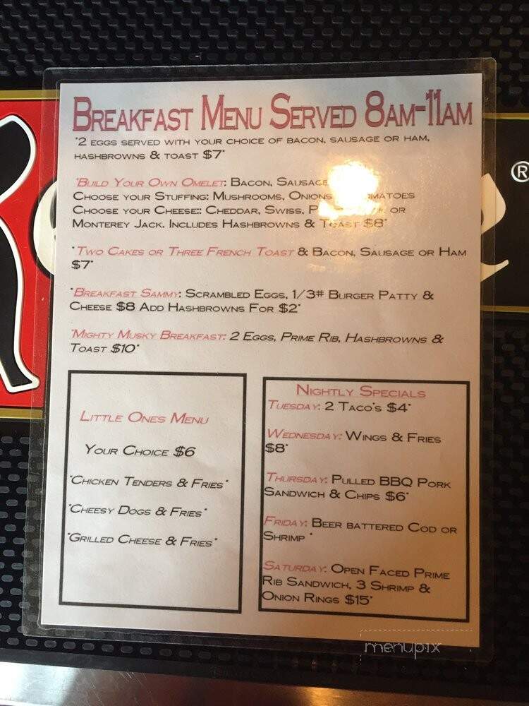 Musky Jacks - Park Falls, WI menu_pic
