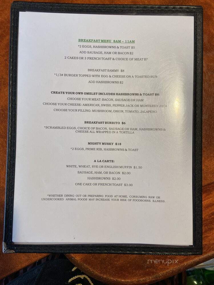 Musky Jacks - Park Falls, WI menu_pic
