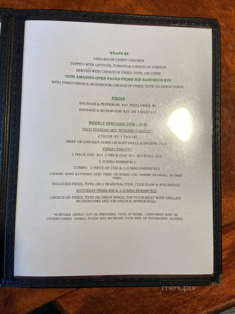 Musky Jacks - Park Falls, WI menu_pic
