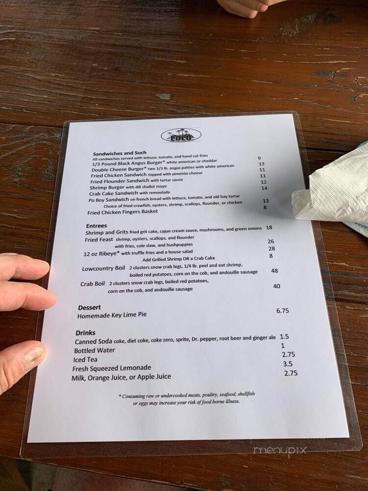 Lolo's - Charleston, SC menu_pic