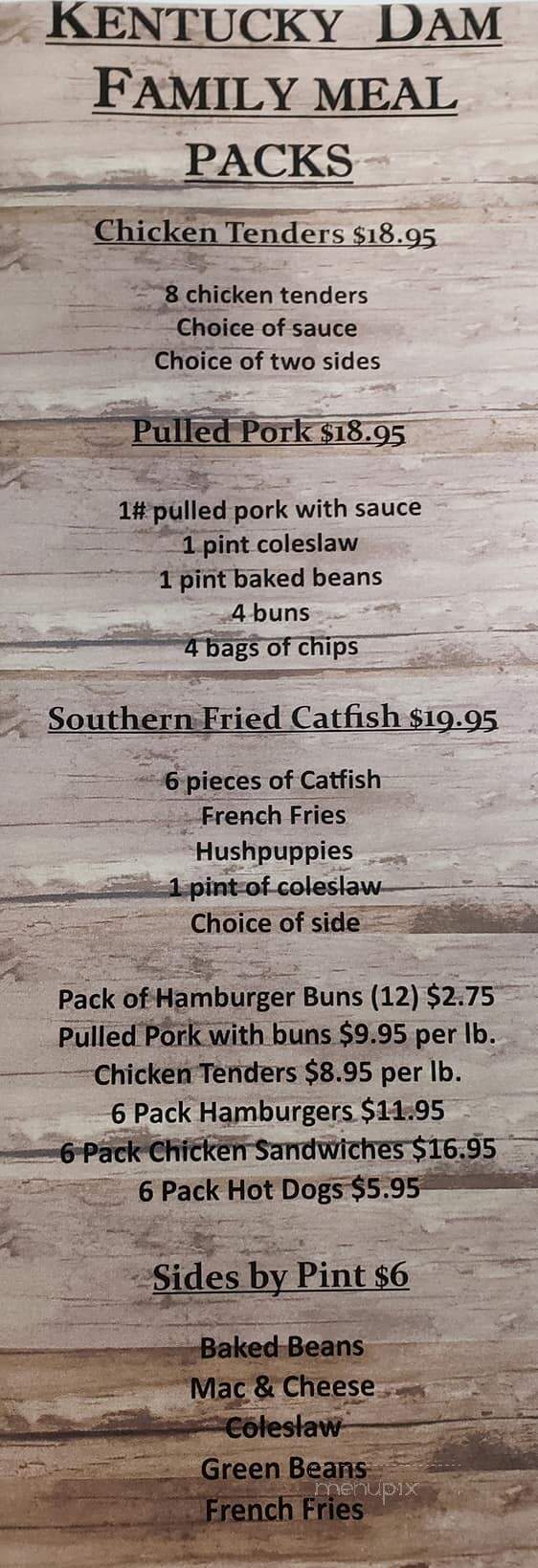 Kentucky Dam Village State Pk - Gilbertsville, KY menu_pic