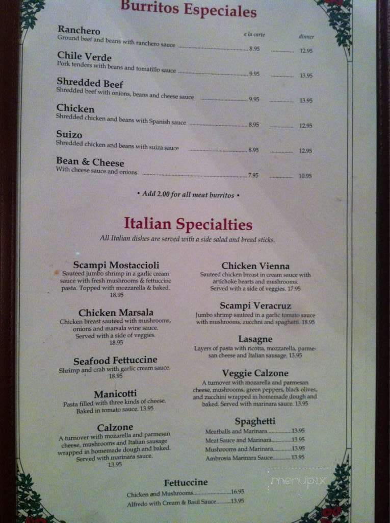Las Margaritas Mexican & Itln - Anchorage, AK menu_pic