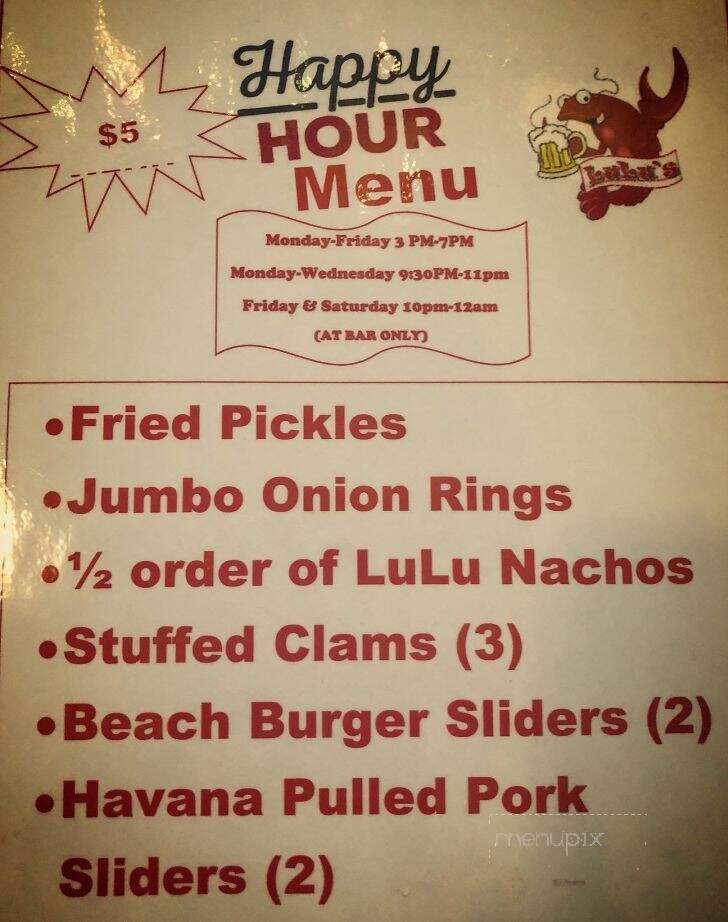 LuLu's Lobster & Wing Shack - Patchogue, NY menu_pic