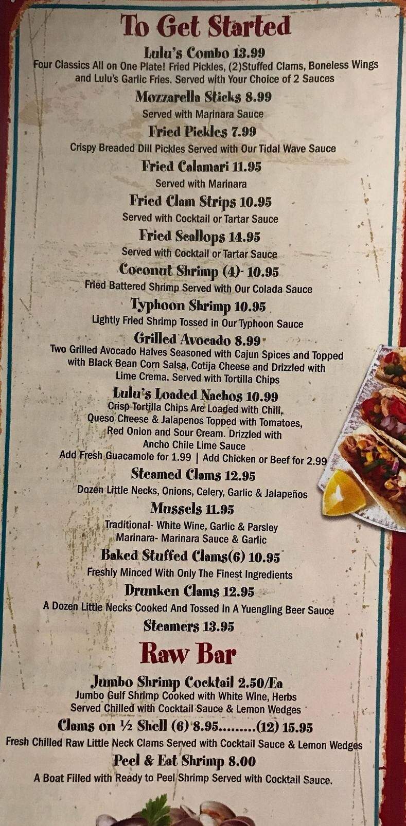 LuLu's Lobster & Wing Shack - Patchogue, NY menu_pic