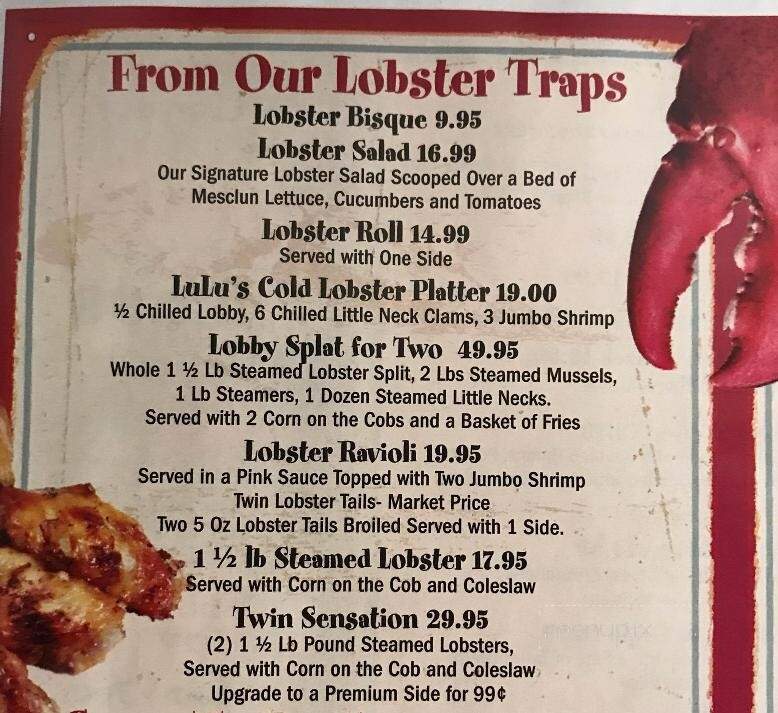 LuLu's Lobster & Wing Shack - Patchogue, NY menu_pic